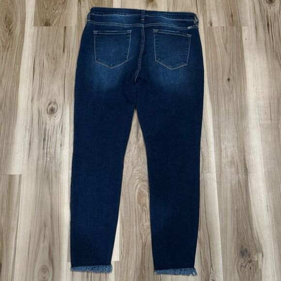 Kancan High Rise Front Seam Skinny Jeans Zip Pocket Dark Wash Women’s 32 - Picture 3 of 5